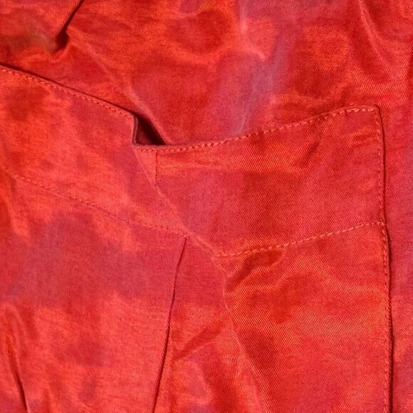 Zara Ladies Silky Shorts Front Patch Pockets Pull On Elasticated Waist Coral - Picture 6 of 6